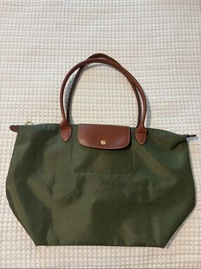 Longchamp Olive Nylon Tote
